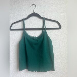American Eagle Dark Green Cropped Tank Top